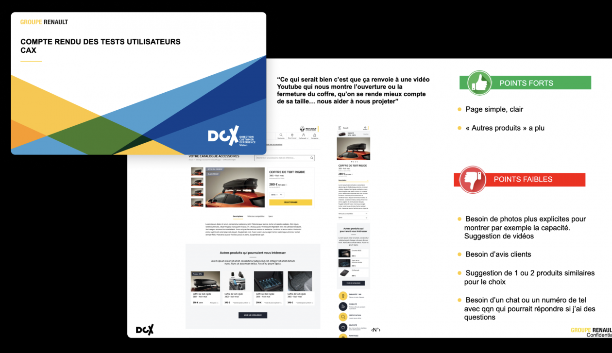 Test utilisateurs et rapport